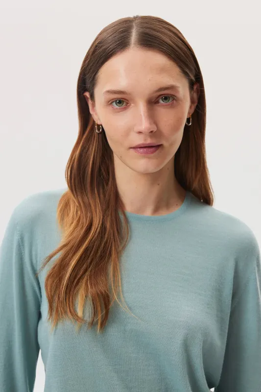 Superfine Cashmere Light Green Jumper sold by Johnstons of Elgin