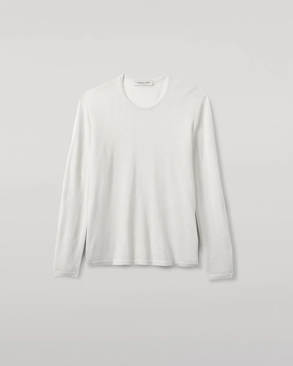 Superfine Cashmere White Jumper sold by Johnstons of Elgin product image thumbnail 2