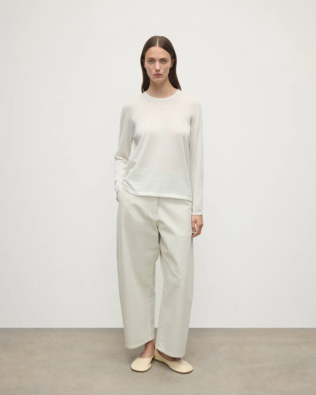 Superfine Cashmere White Jumper sold by Johnstons of Elgin