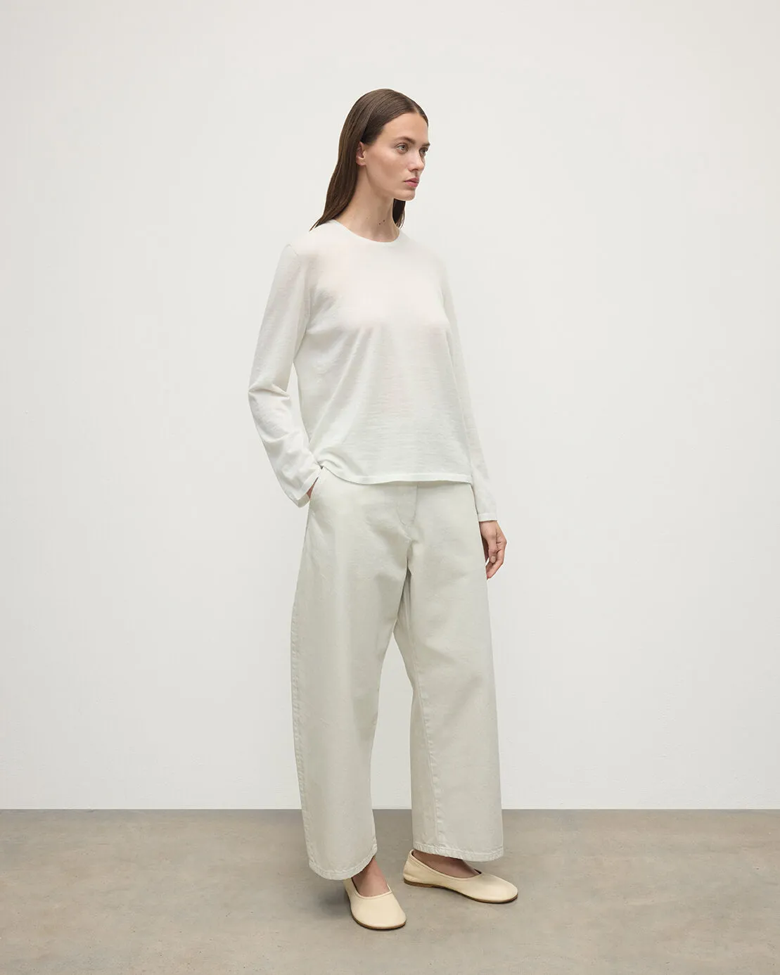 Superfine Cashmere White Jumper sold by Johnstons of Elgin product image thumbnail 3