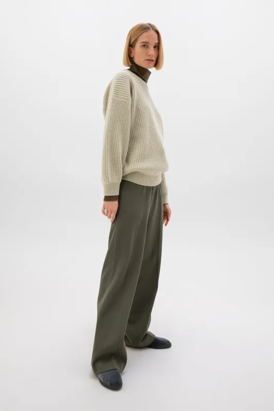 Ribbed Green Cashmere Light Green Jumper sold by Johnstons of Elgin