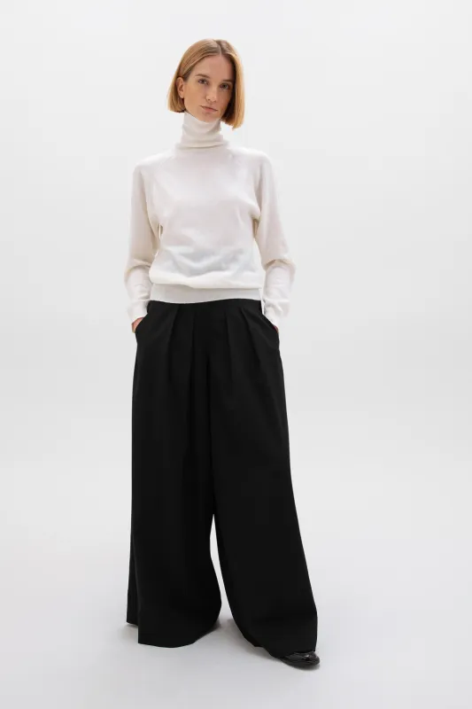 Classic Cashmere Roll Neck White Jumper sold by Johnstons of Elgin