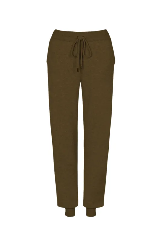 Women's Olive Green Cashmere Joggers sold by Johnstons of Elgin
