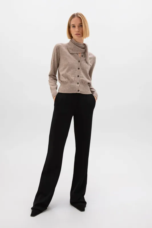 Classic Light Brown Cashmere Cardigan sold by Johnstons of Elgin