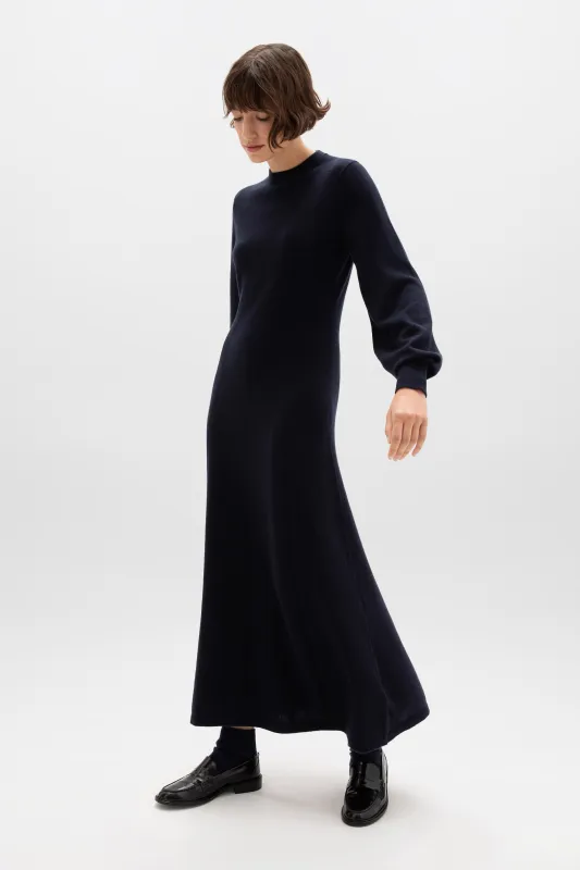 Fit & Flare Dark Navy Cashmere Dress sold by Johnstons of Elgin