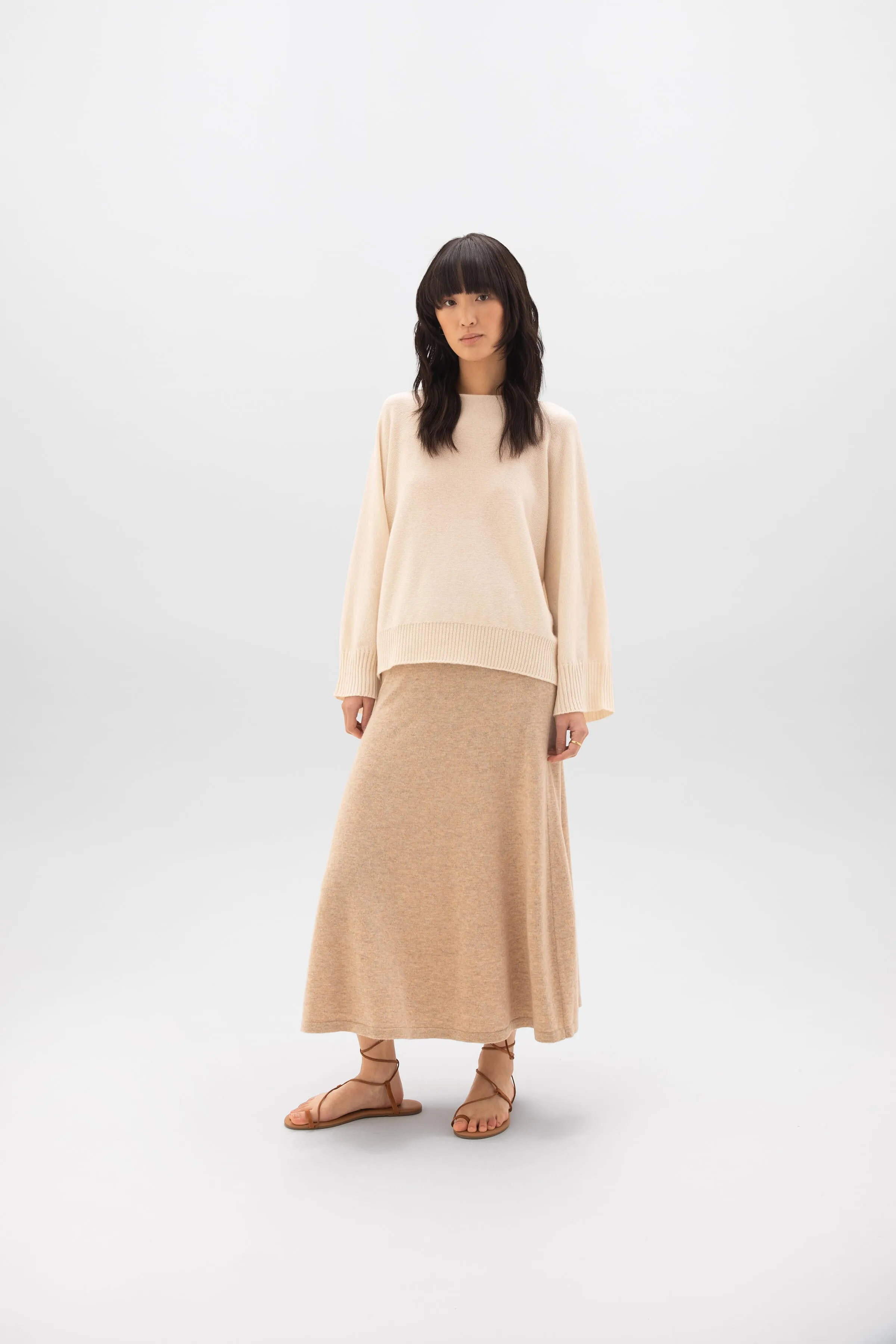 Cashmere Natural A-Line Skirt sold by Johnstons of Elgin product image thumbnail 3