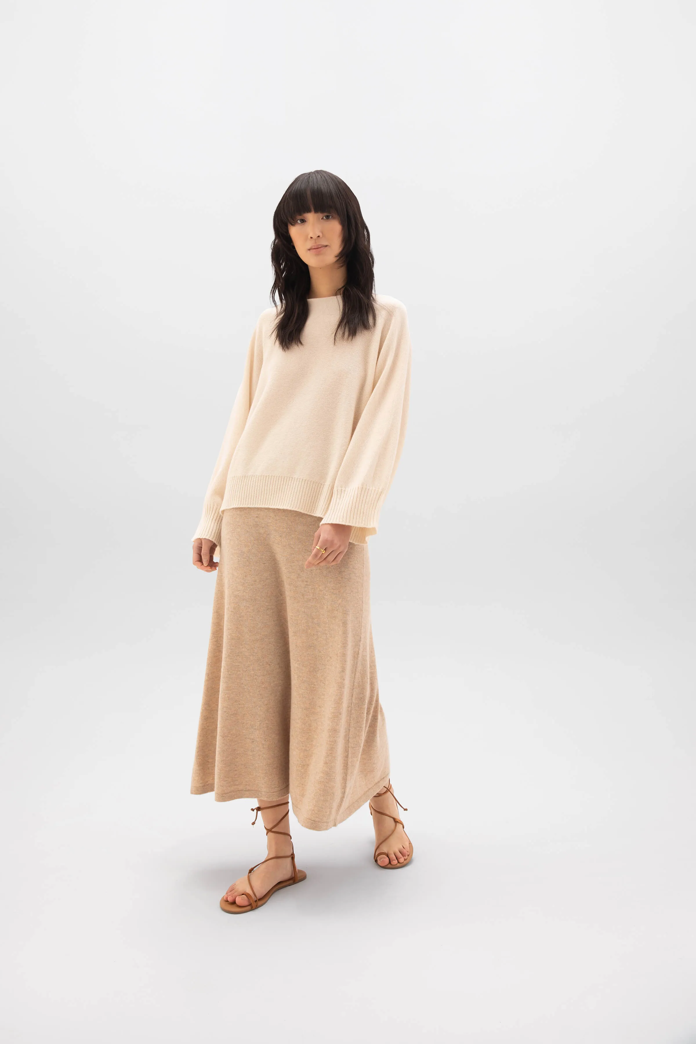 Cashmere Natural A-Line Skirt sold by Johnstons of Elgin product image thumbnail 4