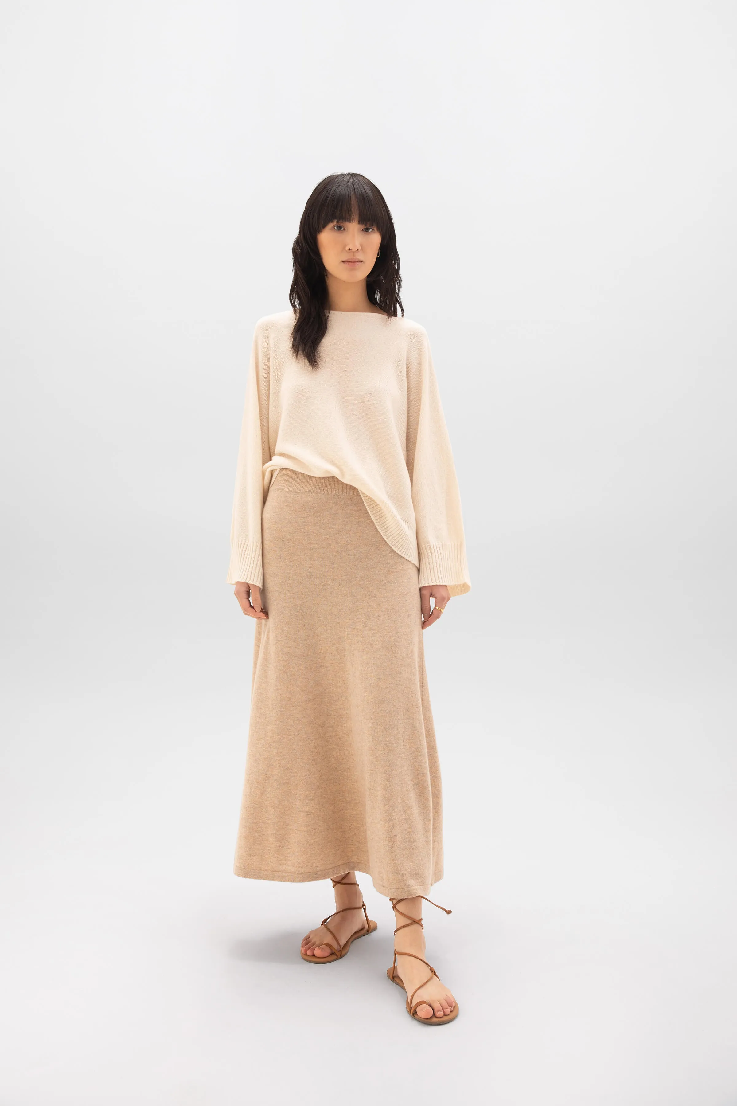 Cashmere Natural A-Line Skirt sold by Johnstons of Elgin product image thumbnail 2