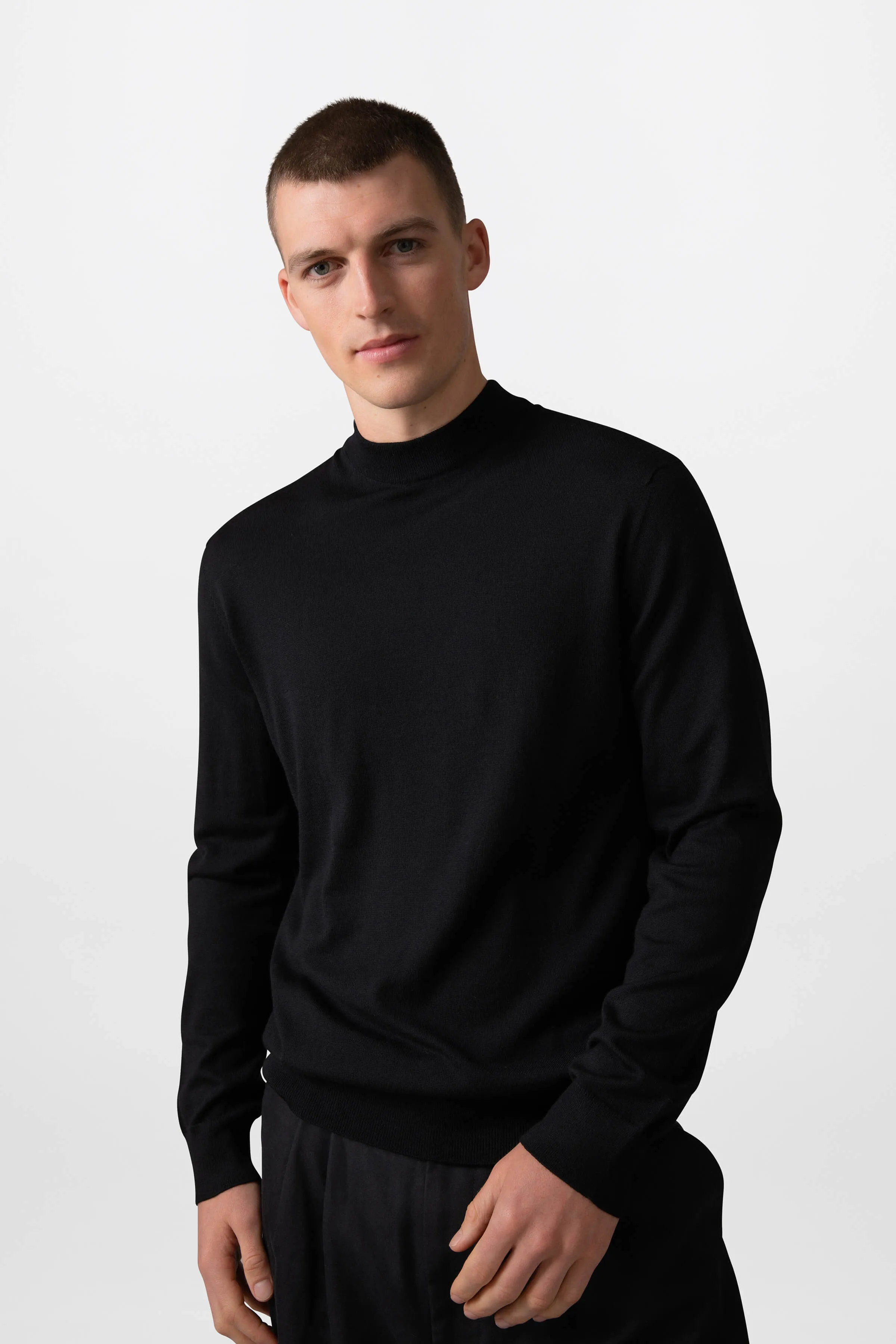 Merino Mock Turtle Neck Jumper sold by Johnstons of Elgin product image thumbnail 3