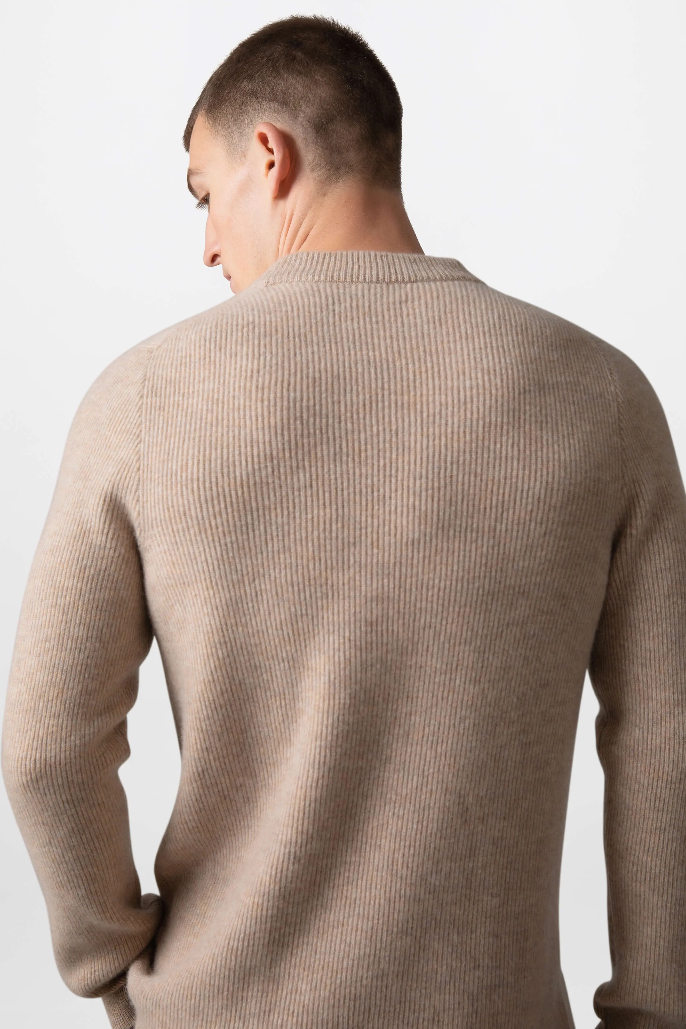 Ribbed Natural Cashmere Jumper sold by Johnstons of Elgin product image thumbnail 3