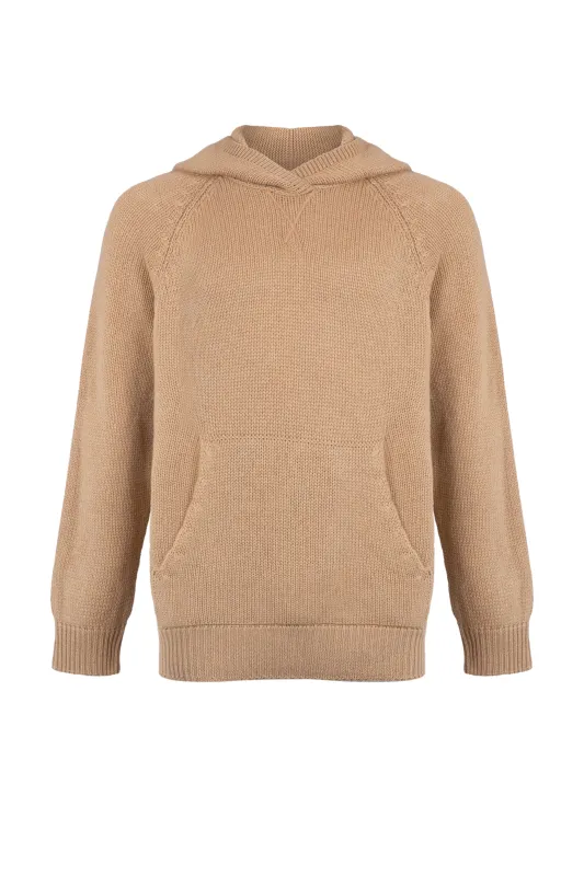 Kangaroo Pocket Cashmere Hoodie sold by Johnstons of Elgin