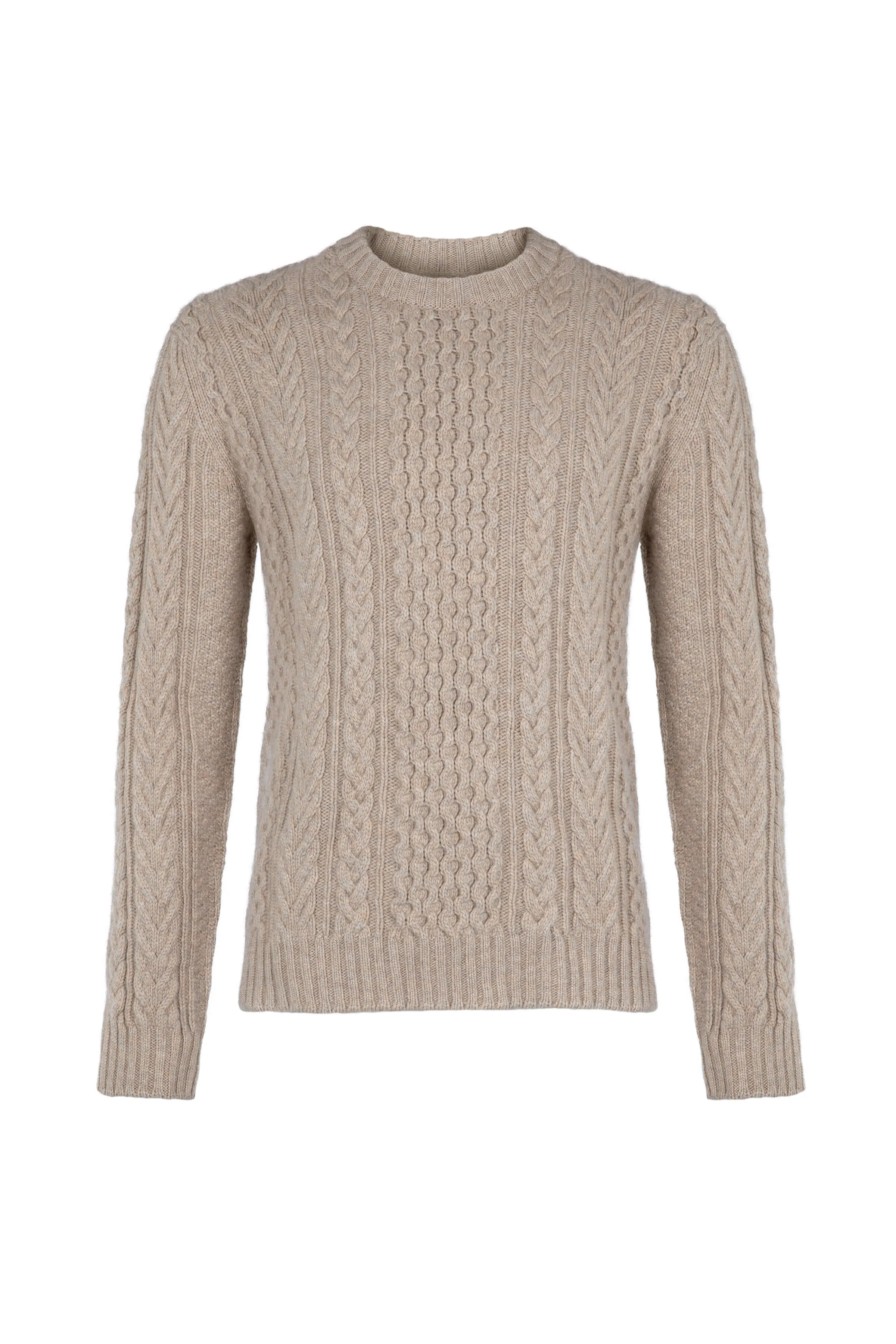 Aran Cable Cashmere Natural Jumper sold by Johnstons of Elgin