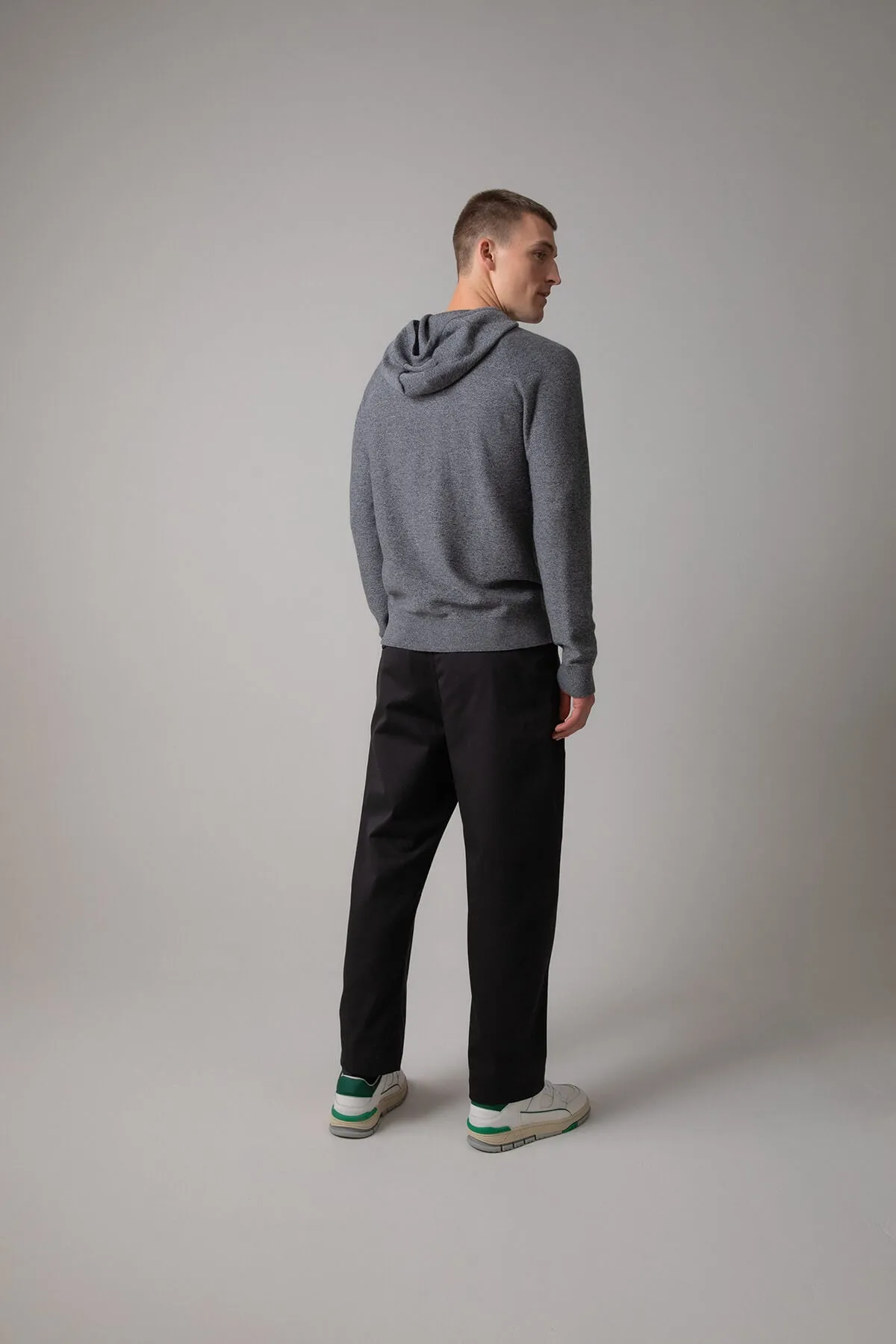 Seamless Mid Grey Merino Hoodie sold by Johnstons of Elgin product image thumbnail 3