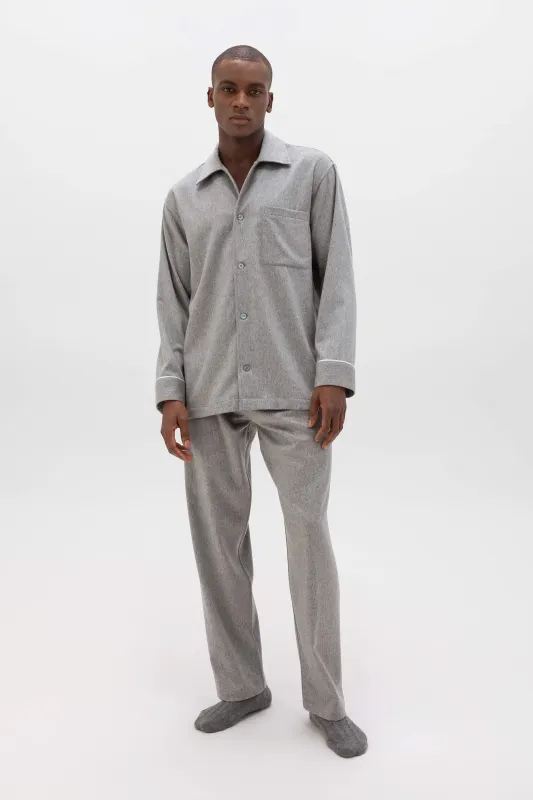 Light Grey Cashmere Pyjama Lounge Set made by Johnstons of Elgin