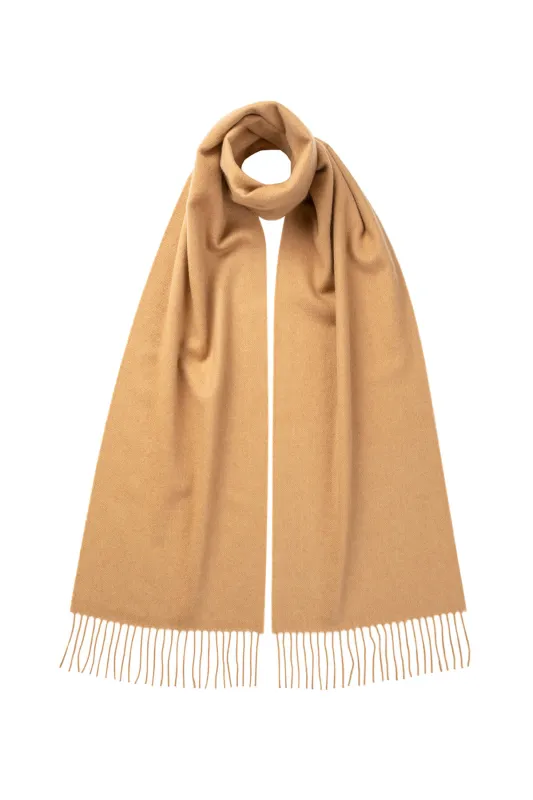 Camel Cashmere Scarf sold by Johnstons of Elgin
