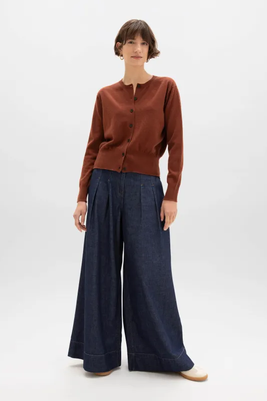 Red Cashmere Cardigan sold by Johnstons of Elgin