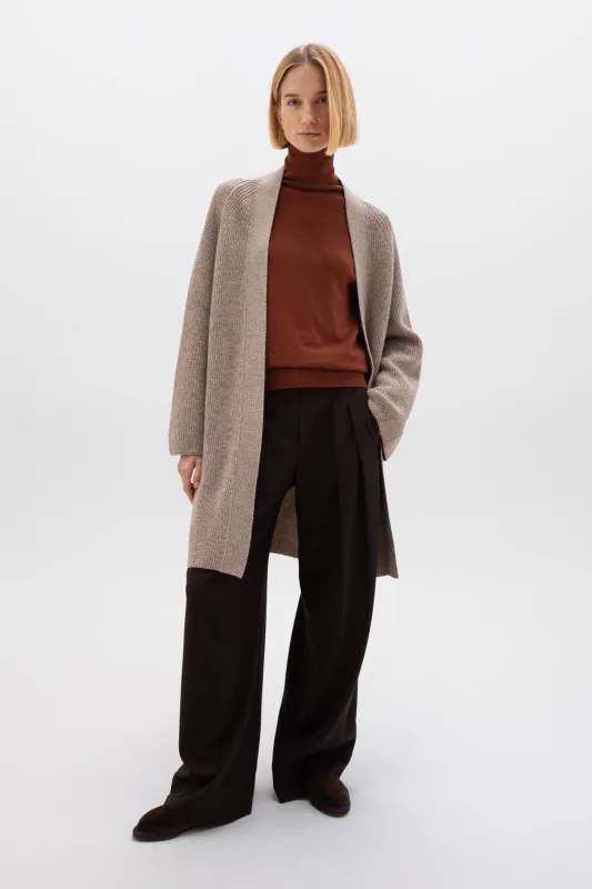 Cashmere Light Brown Cape Cardigan sold by Johnstons of Elgin