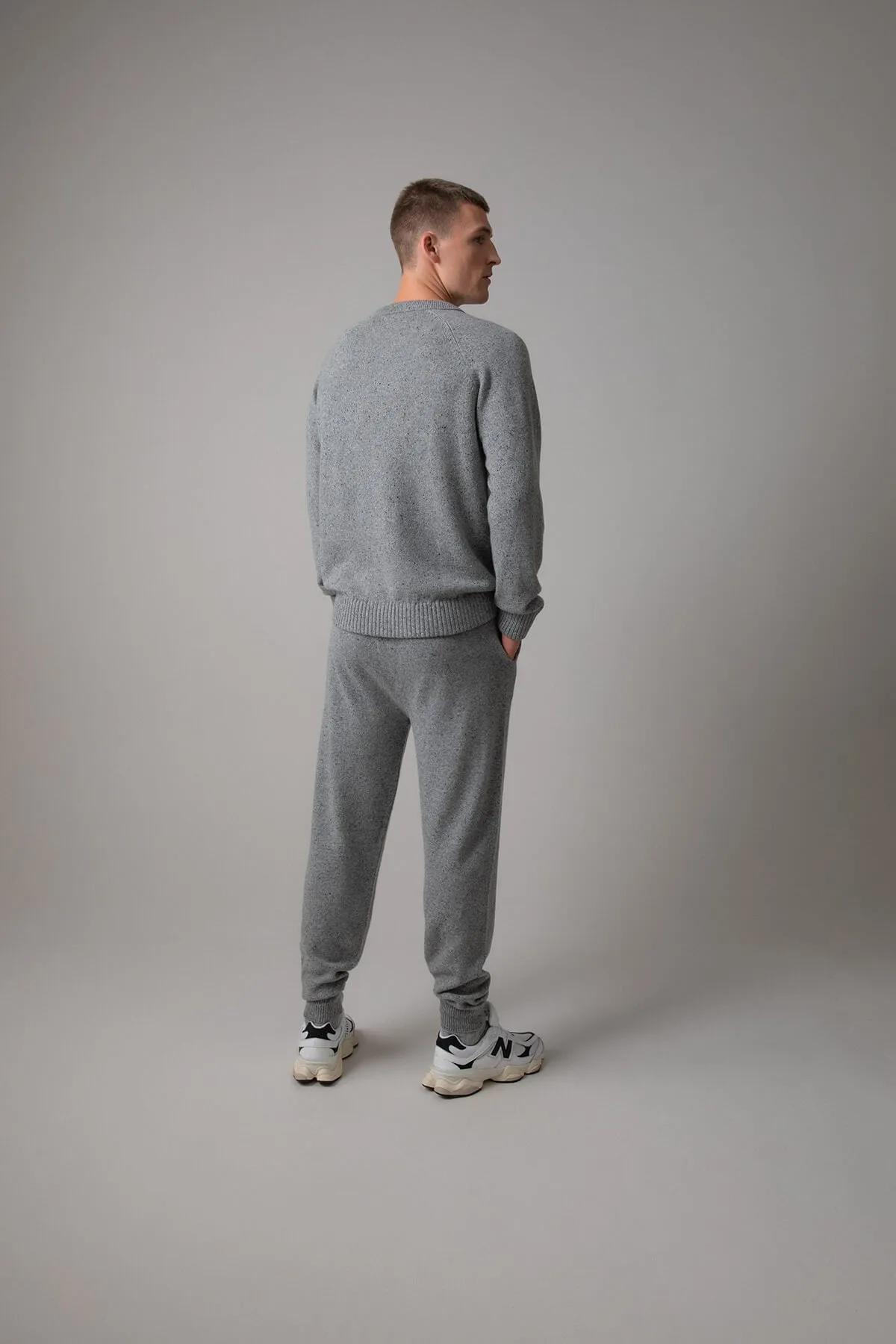 Cashmere Donegal Light Grey Joggers sold by Johnstons of Elgin product image thumbnail 3