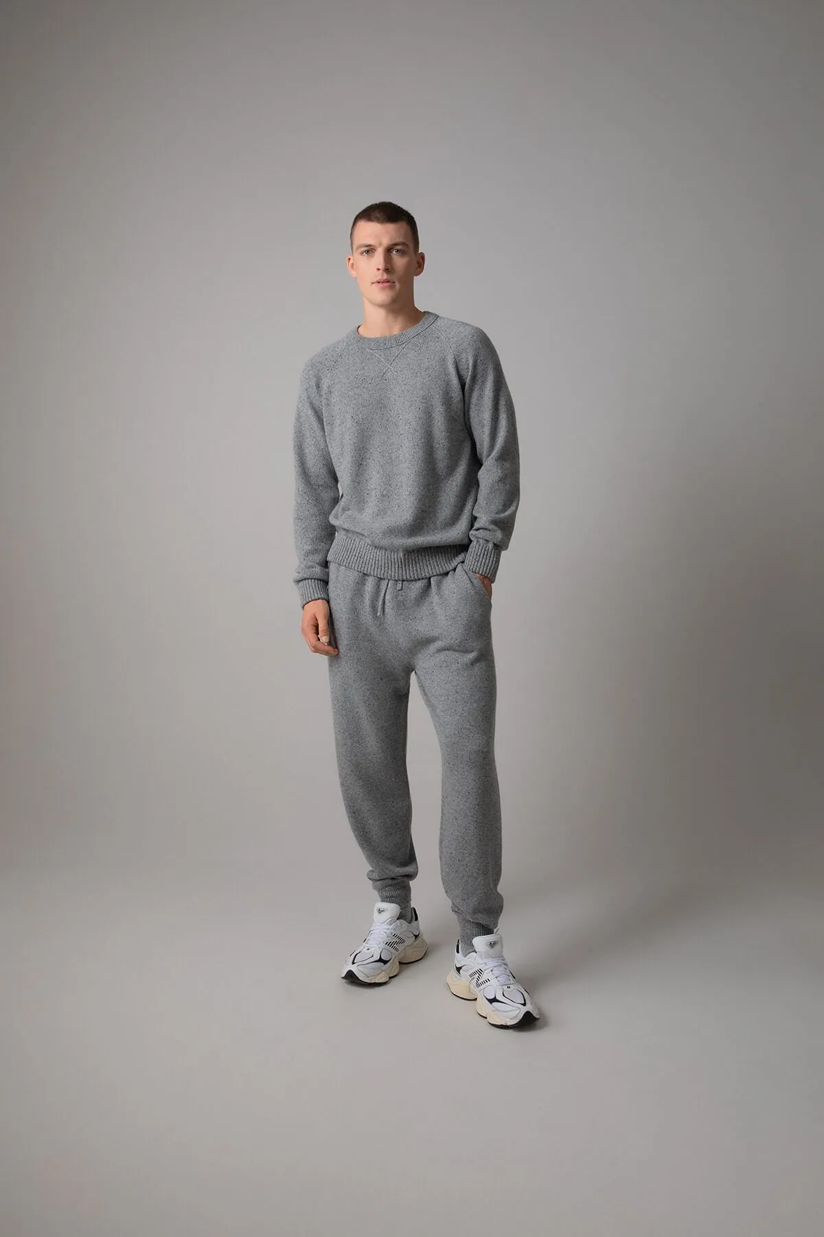 Cashmere Donegal Light Grey Joggers sold by Johnstons of Elgin product image thumbnail 2