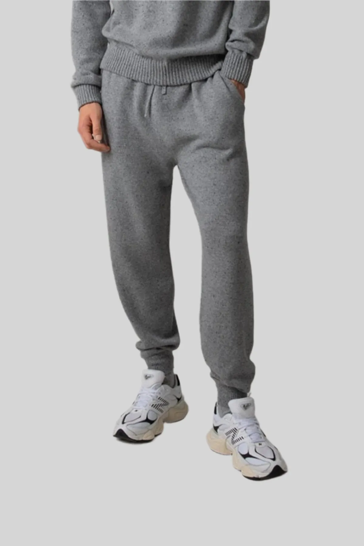 Cashmere Donegal Light Grey Joggers sold by Johnstons of Elgin