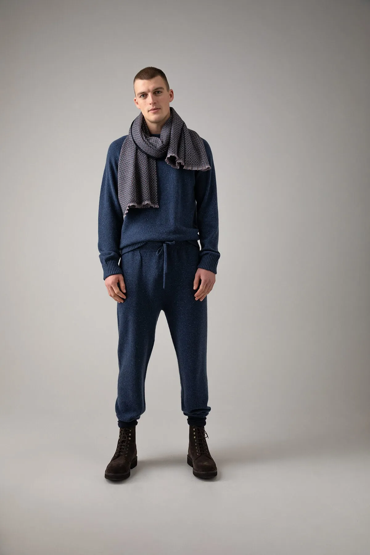 Cashmere Donegal Mid Blue Joggers sold by Johnstons of Elgin product image thumbnail 2