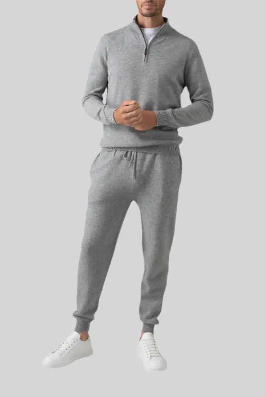 Men's Light Grey Cashmere Joggers sold by Johnstons of Elgin