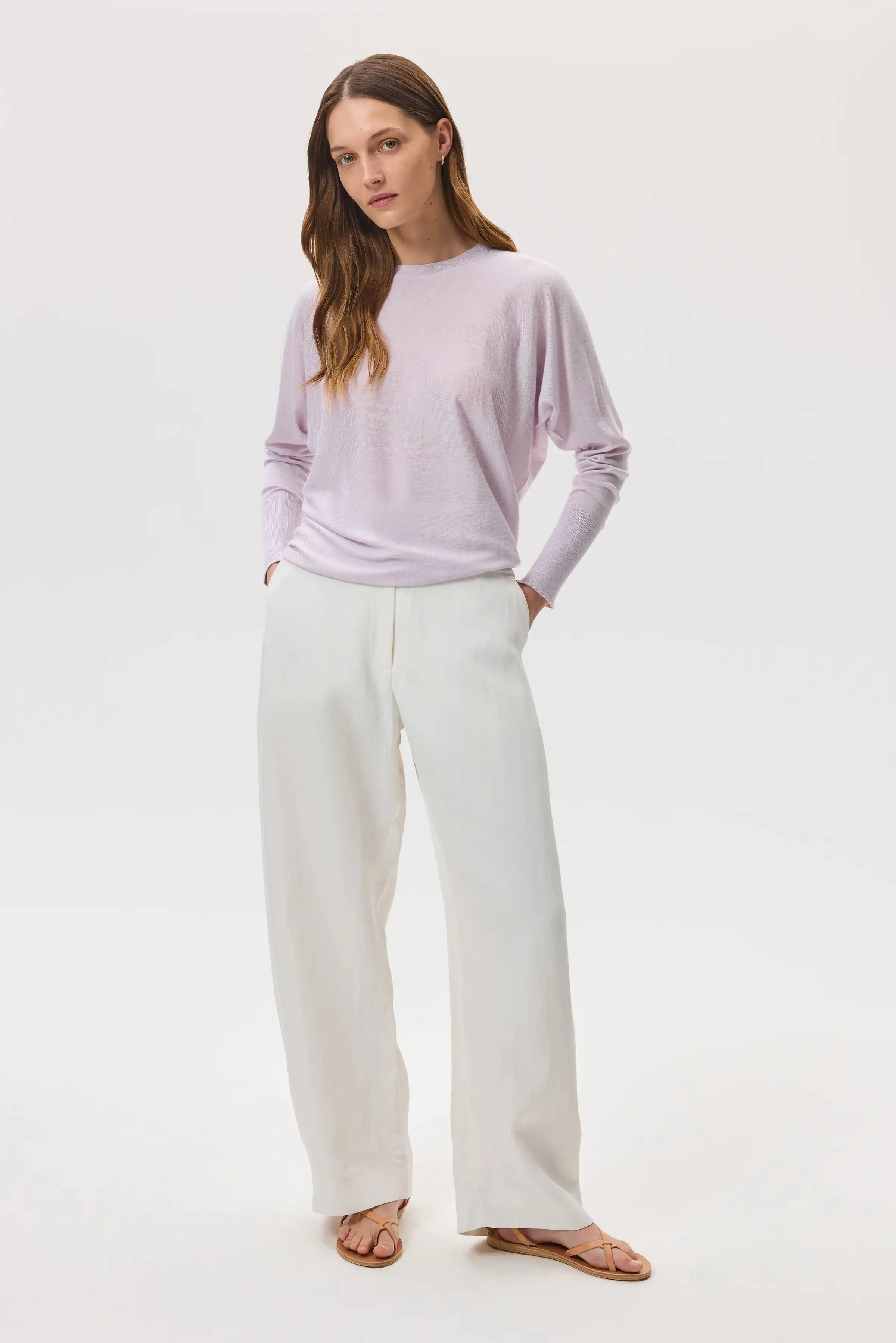 Cashmere Silk Light Purple Batwing Jumper sold by Johnstons of Elgin product image thumbnail 2