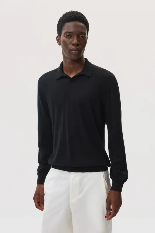 Superfine Cashmere Silk Polo Shirt sold by Johnstons of Elgin