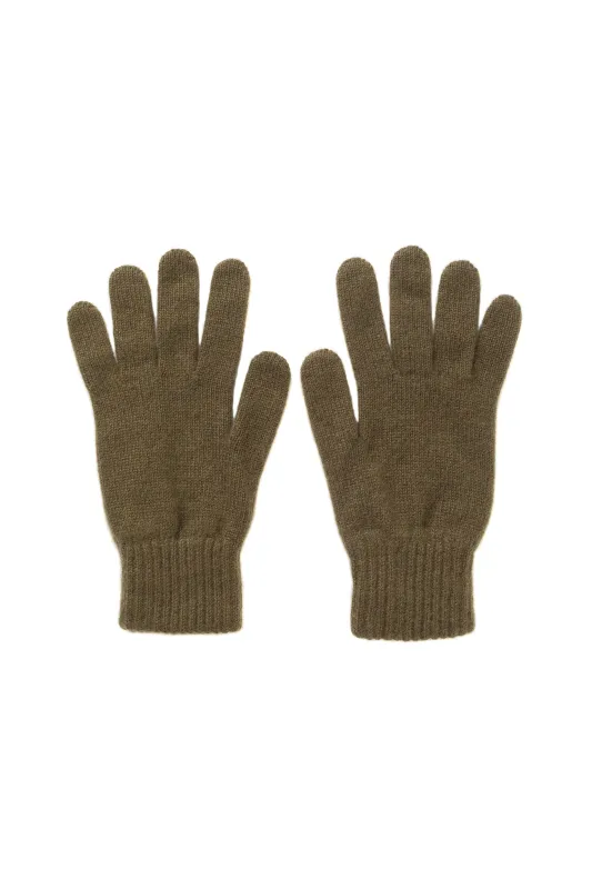 Men's Cashmere Olive Green Gloves sold by Johnstons of Elgin
