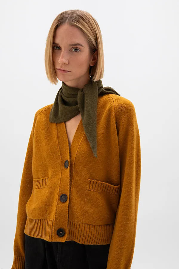Relaxed Fit Yellow Cashmere Cardigan sold by Johnstons of Elgin product image thumbnail 2