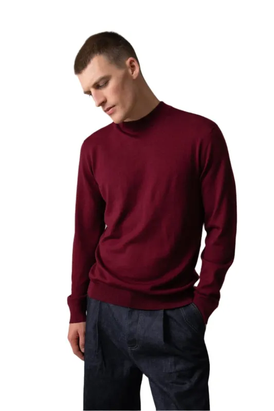 Merino Mock Turtle Neck Jumper sold by Johnstons of Elgin