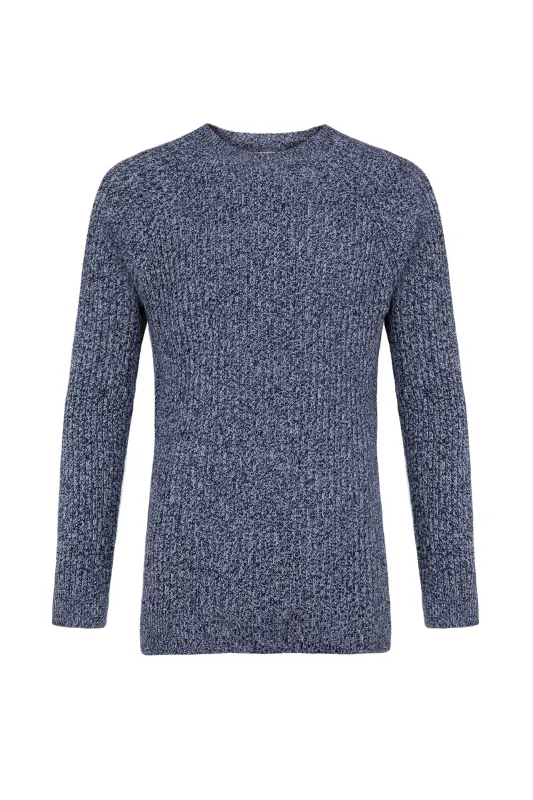Cashmere Dark Navy Marl Jumper sold by Johnstons of Elgin
