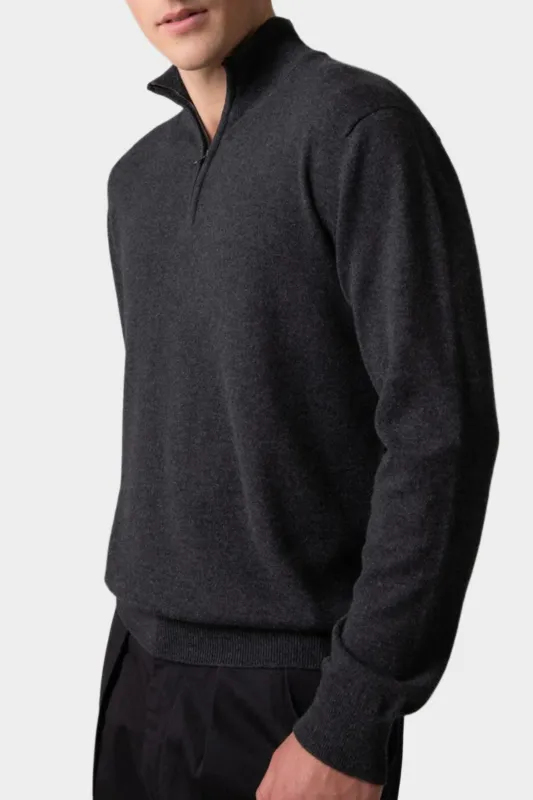 Cashmere Zip Neck Jumper sold by Johnstons of Elgin