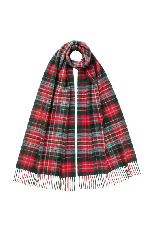 Caledonia Tartan Wide Cashmere Scarf sold by Johnstons of Elgin