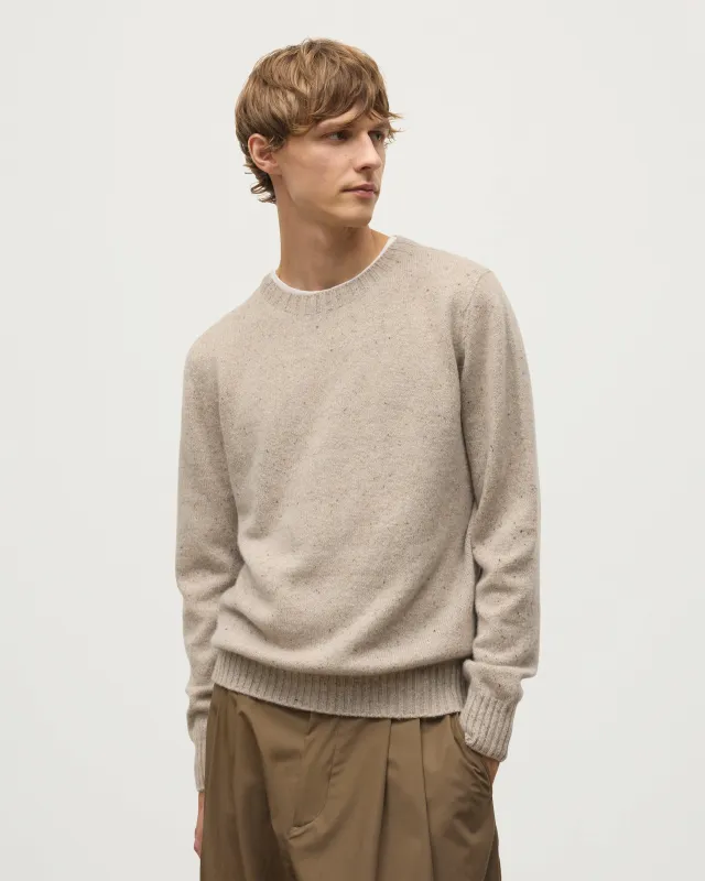 Tiree Natural Donegal Cashmere Jumper sold by Johnstons of Elgin