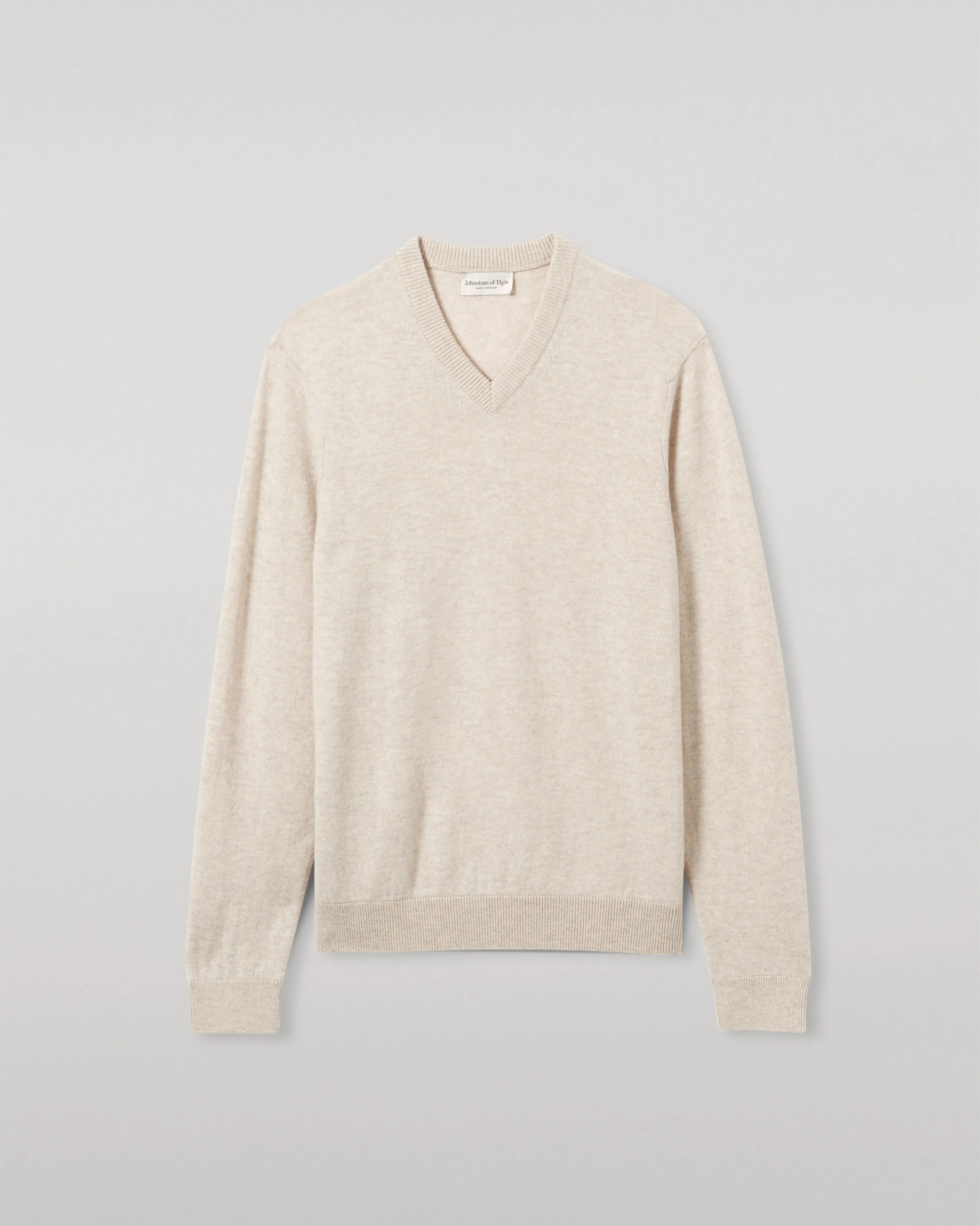Rory Natural Classic Cashmere V-Neck Jumper sold by Johnstons of Elgin product image thumbnail 2