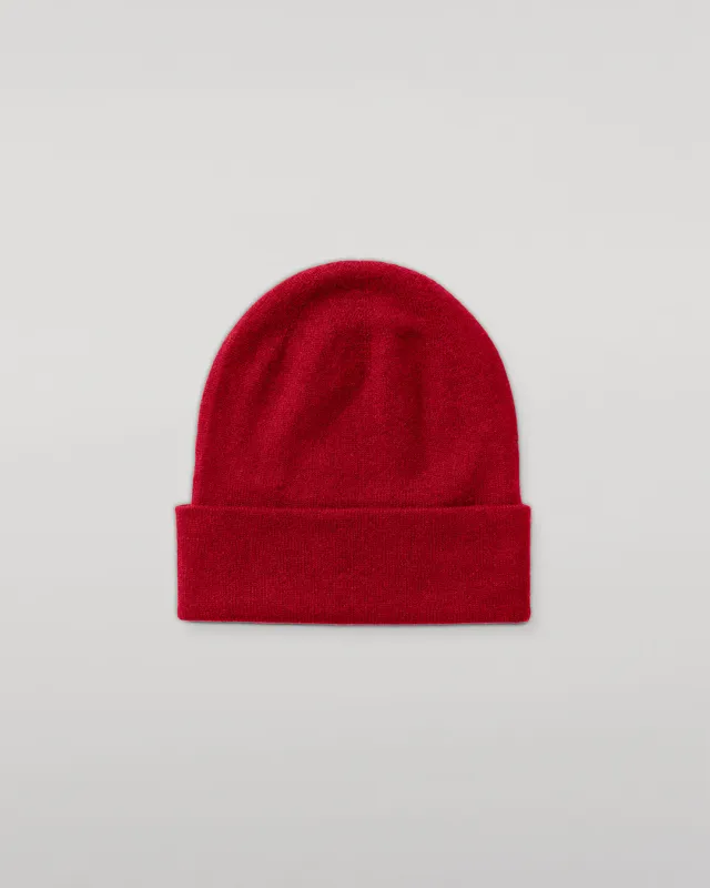 Braemar Red Cashmere Beanie sold by Johnstons of Elgin