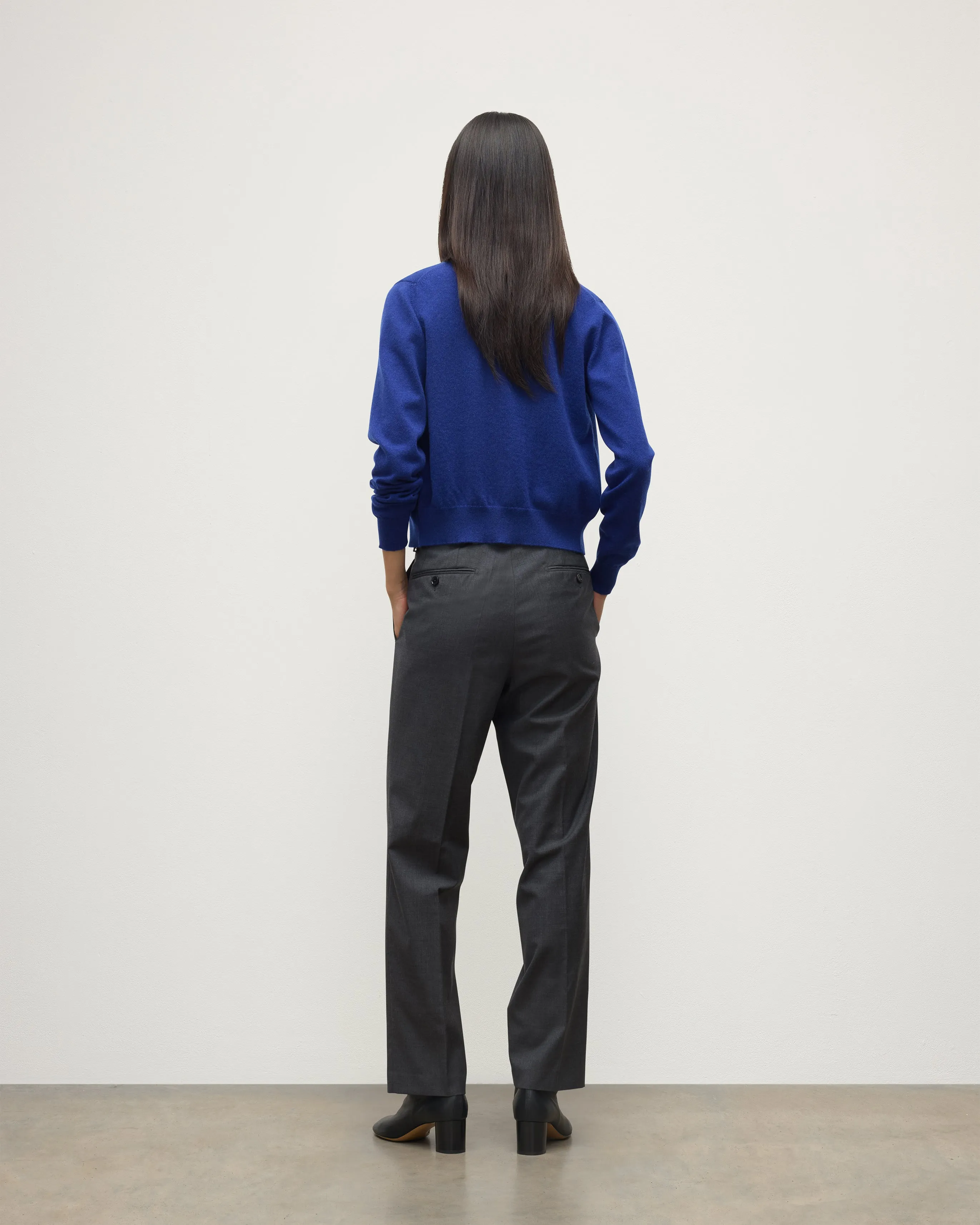 Iris Blue Classic Cashmere Cardigan sold by Johnstons of Elgin product image thumbnail 5