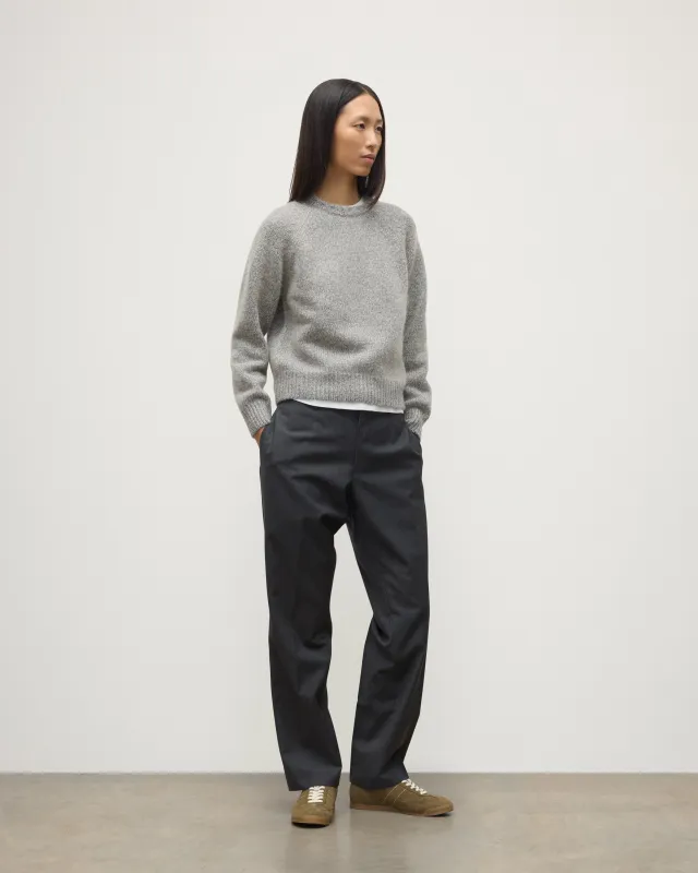 Bay Blue Marl Cashmere & Cotton Jumper sold by Johnstons of Elgin