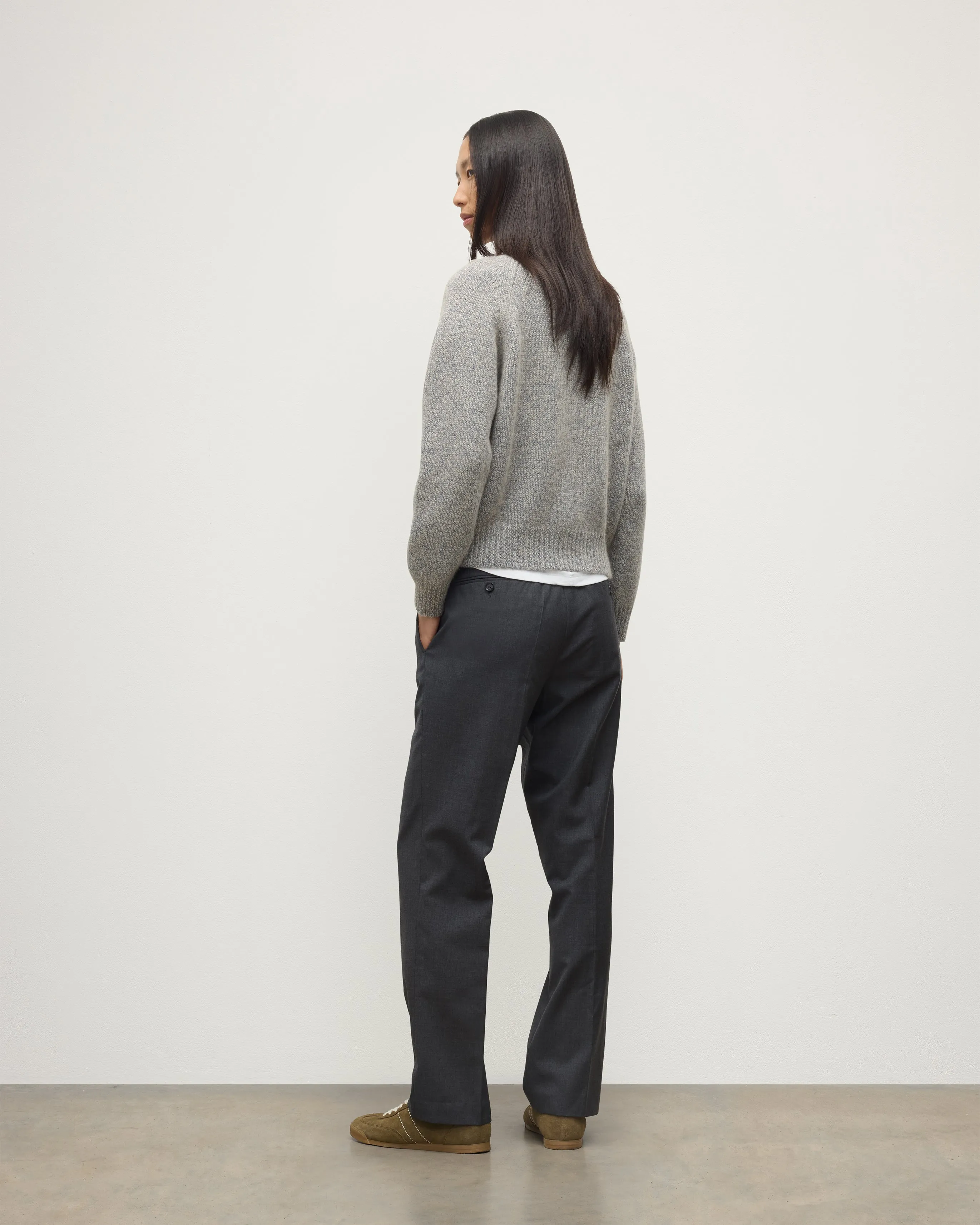 Bay Blue Marl Cashmere & Cotton Jumper sold by Johnstons of Elgin product image thumbnail 4