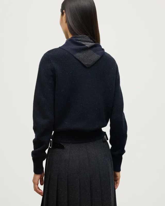 Clan Dark Navy Argyle Cashmere Bandana sold by Johnstons of Elgin