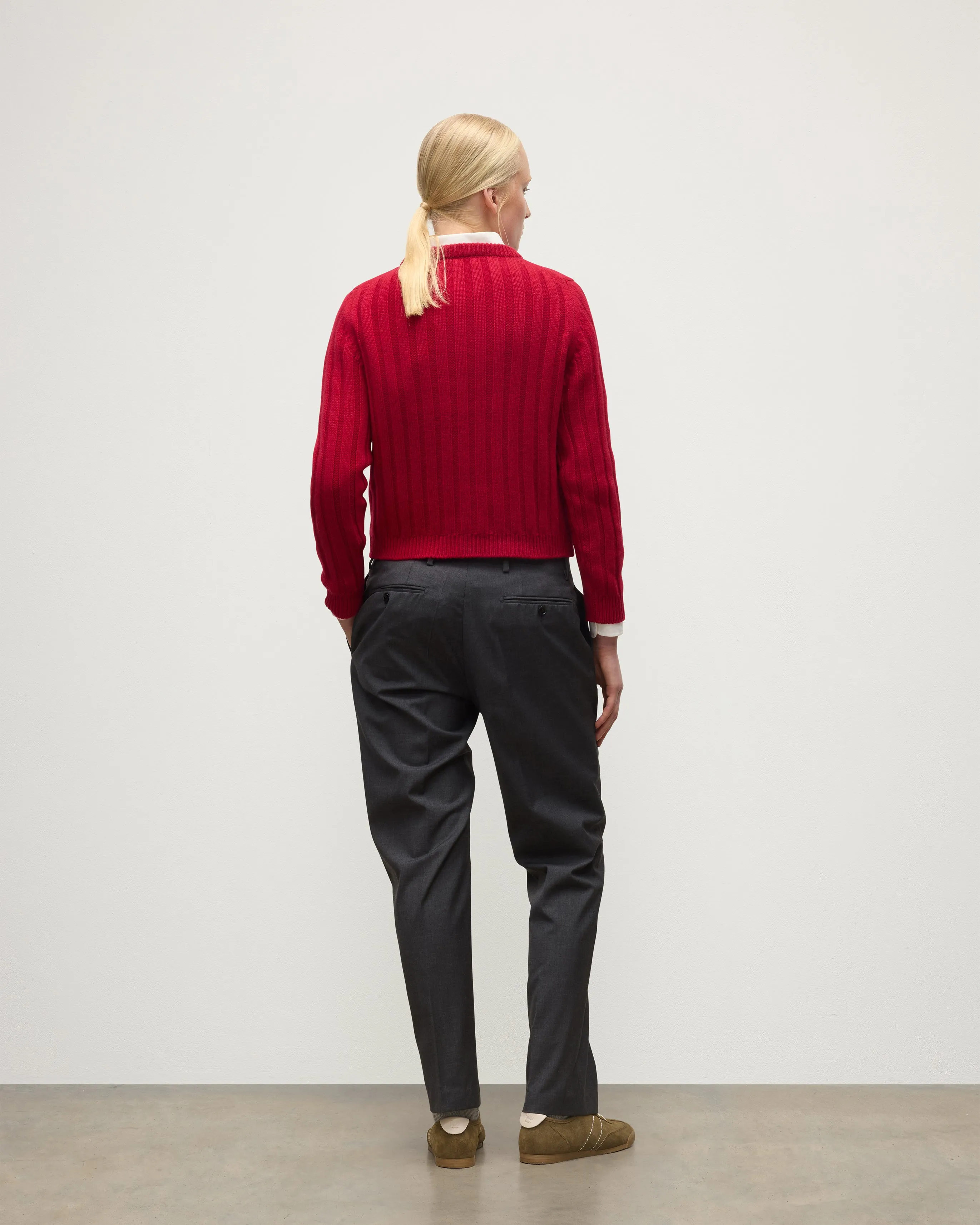 Lecht Red Cashmere Crew Jumper sold by Johnstons of Elgin product image thumbnail 5