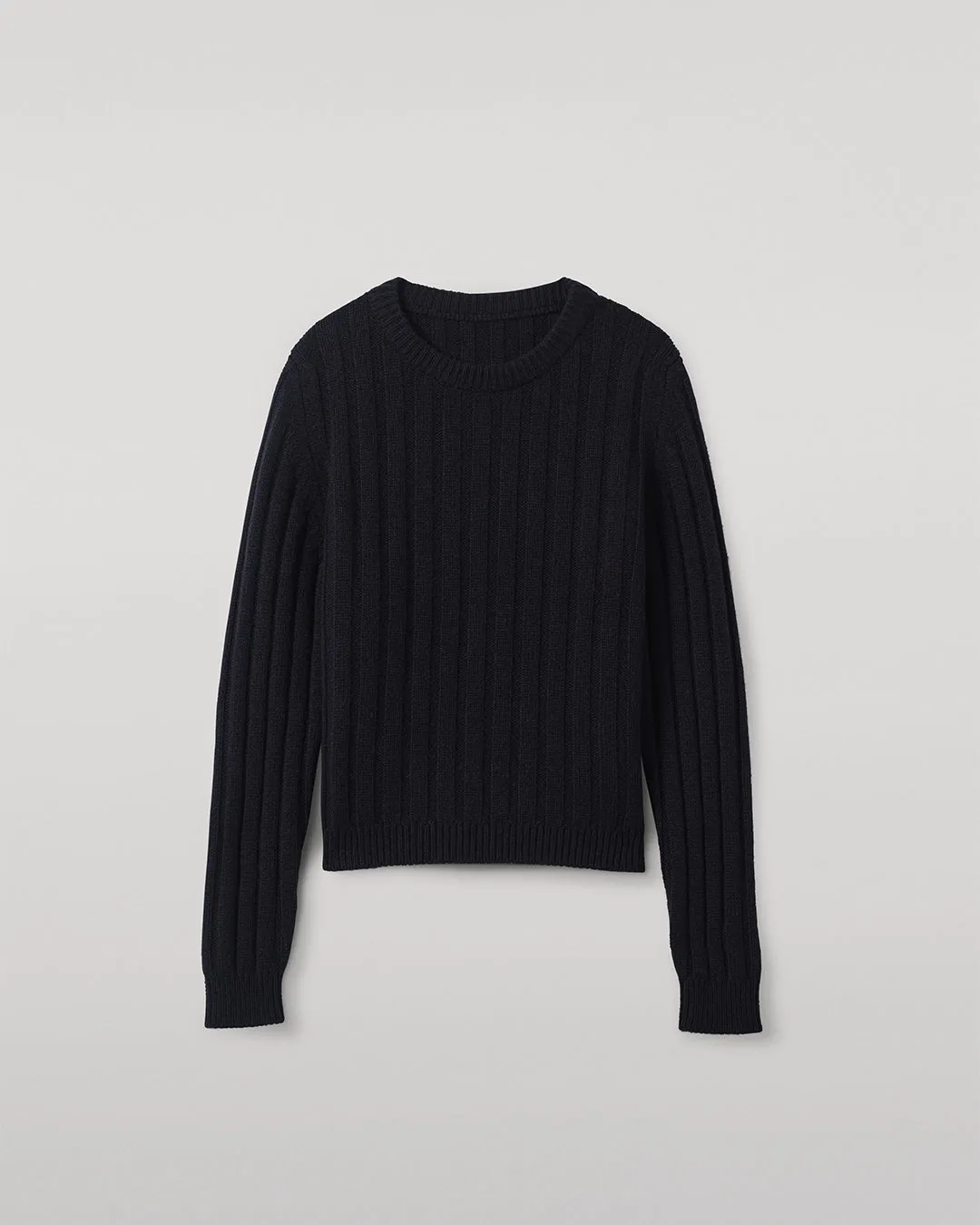 Lecht Dark Navy Cashmere Crew Jumper sold by Johnstons of Elgin product image thumbnail 2