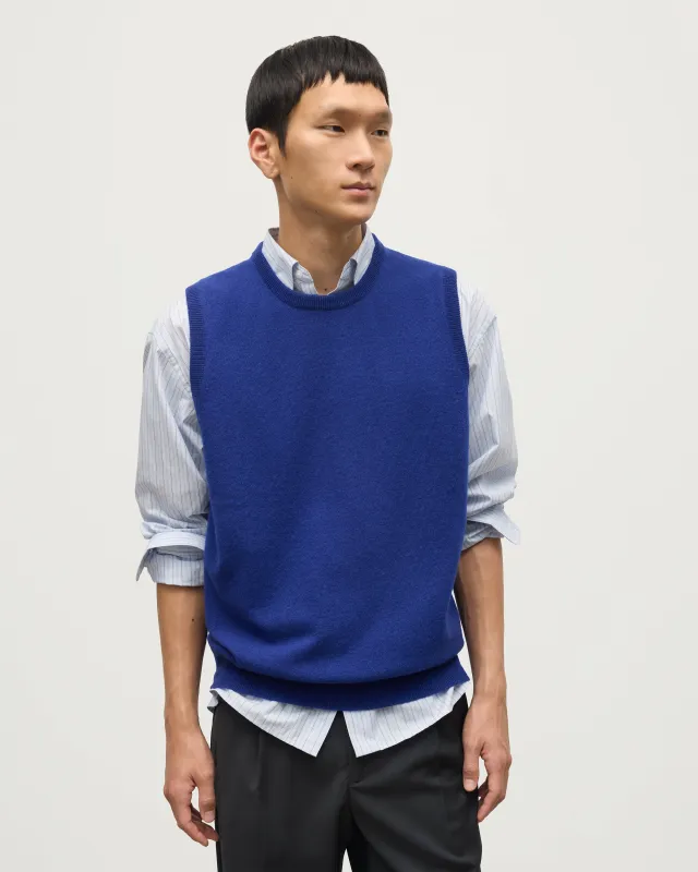 Lennox Blue Cashmere Sleeveless Tank sold by Johnstons of Elgin