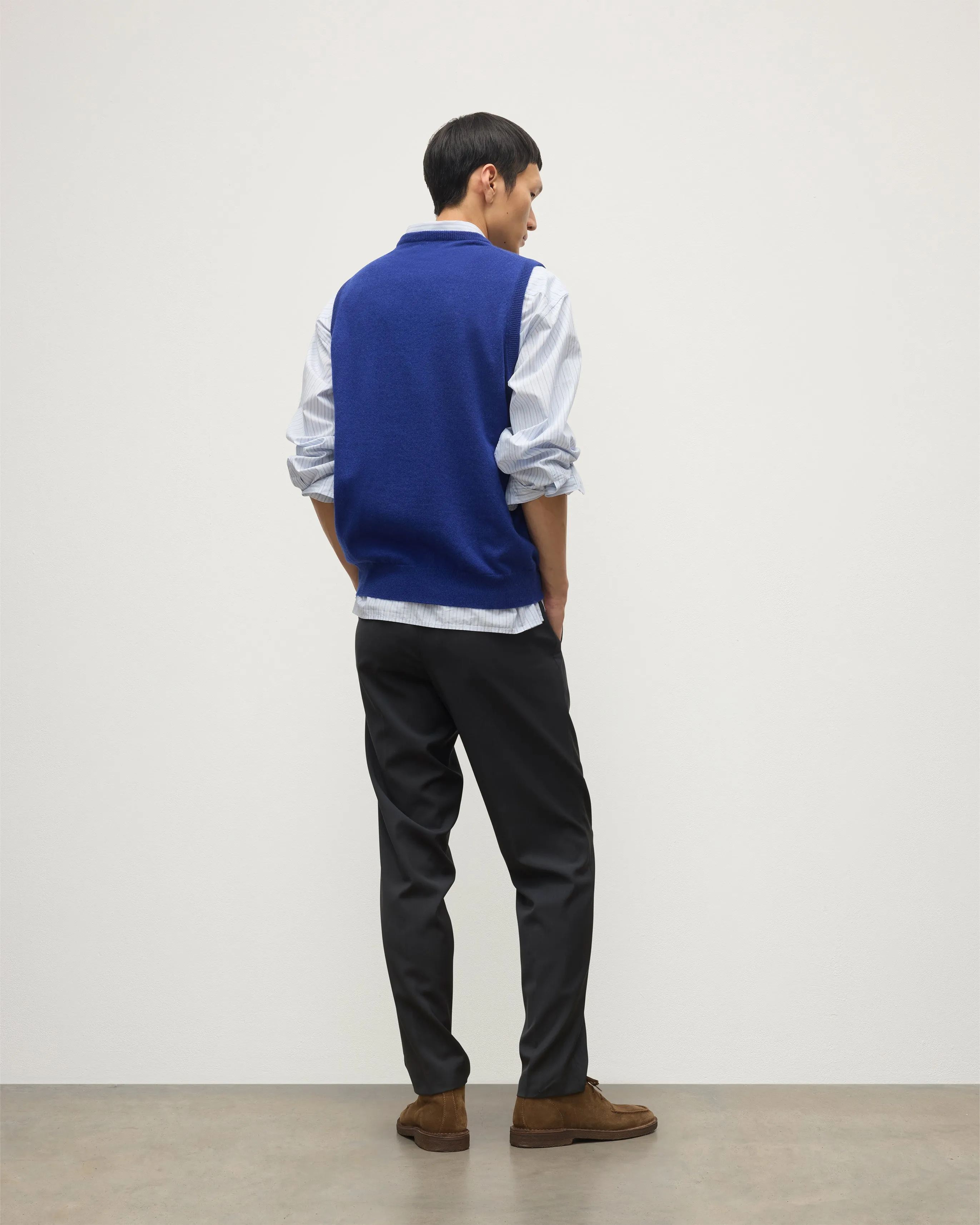 Lennox Blue Cashmere Sleeveless Tank sold by Johnstons of Elgin product image thumbnail 5