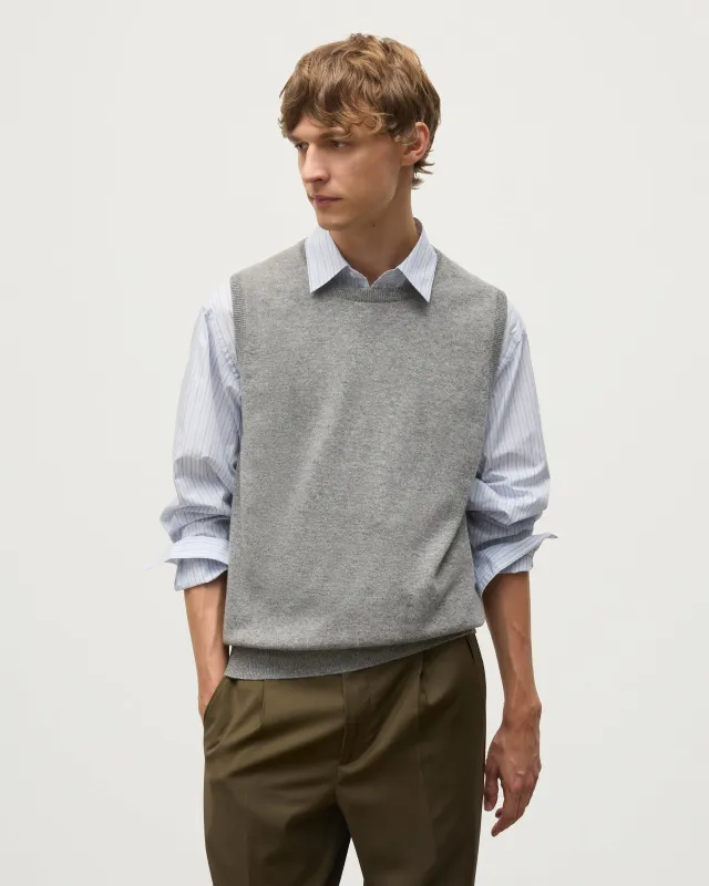 Lennox Grey Cashmere Sleeveless Tank sold by Johnstons of Elgin