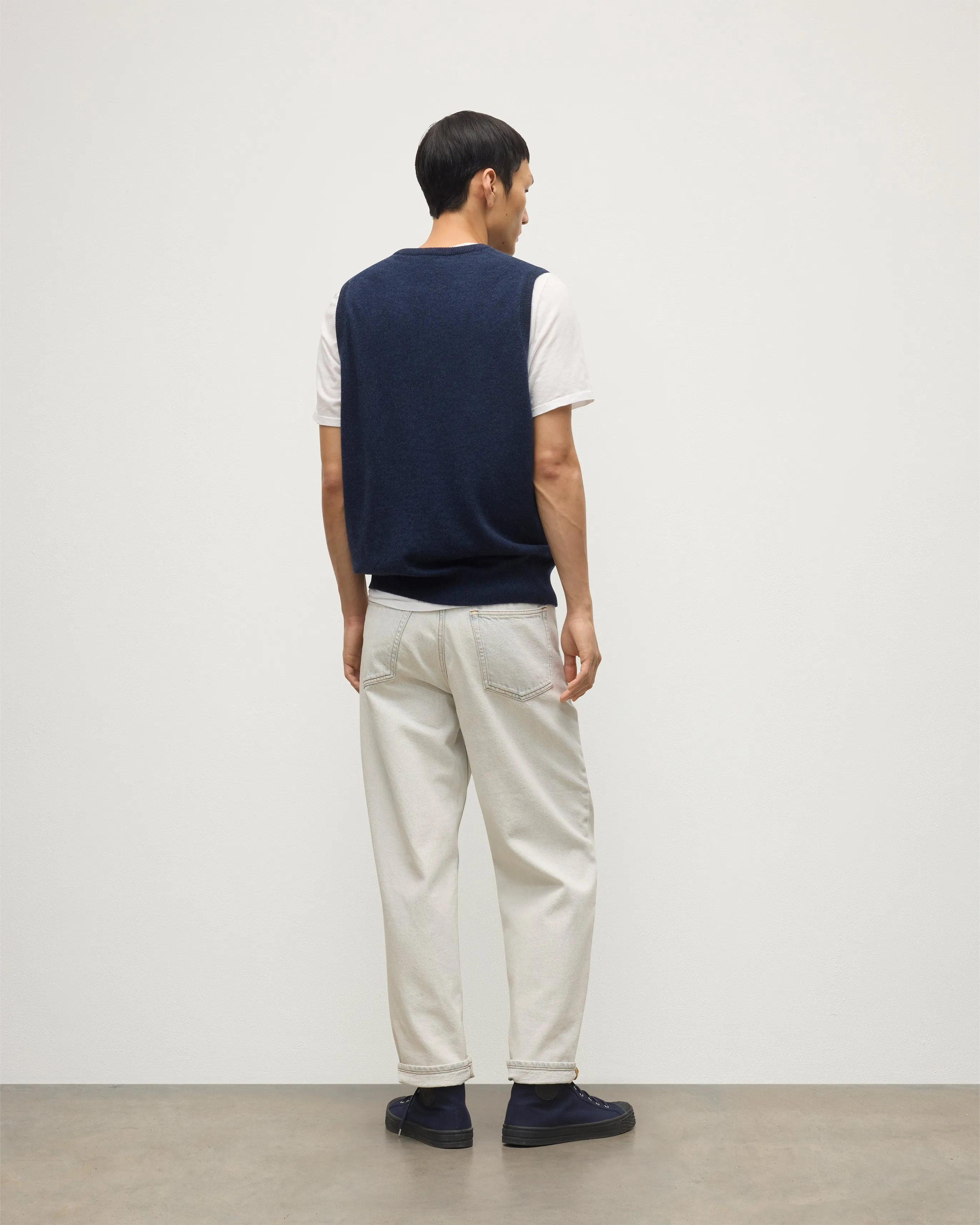 Lennox Navy Cashmere Sleeveless Tank sold by Johnstons of Elgin product image thumbnail 5