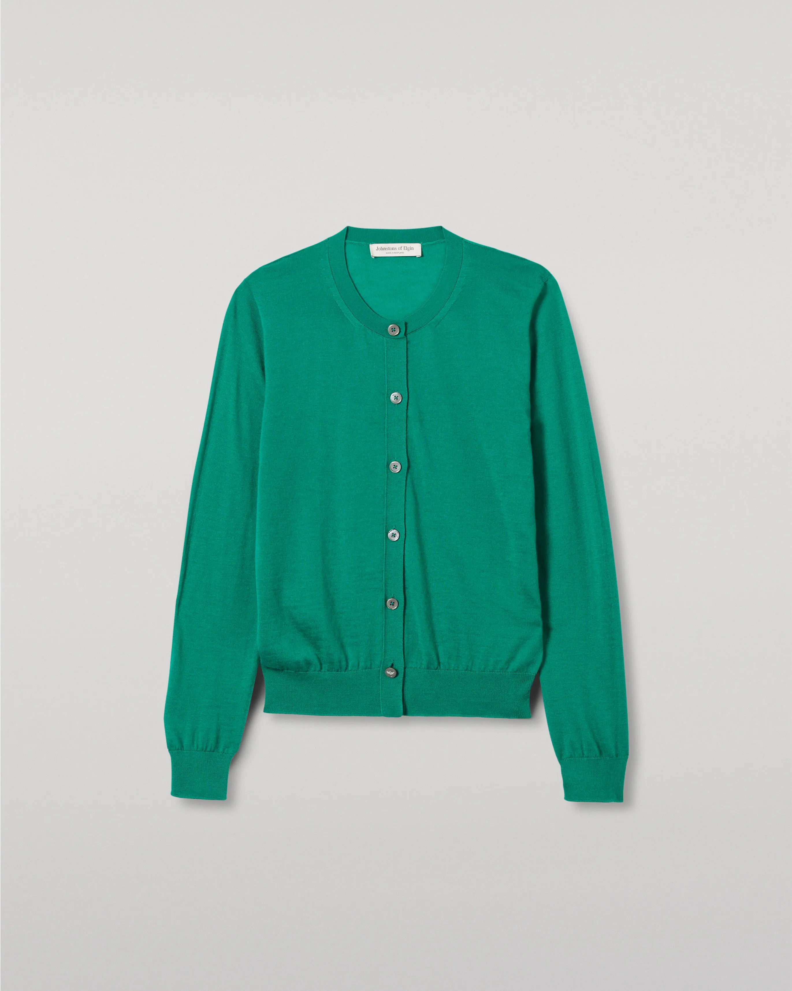 Honor Bright Green Superfine Cashmere Cardigan sold by Johnstons of Elgin product image thumbnail 2