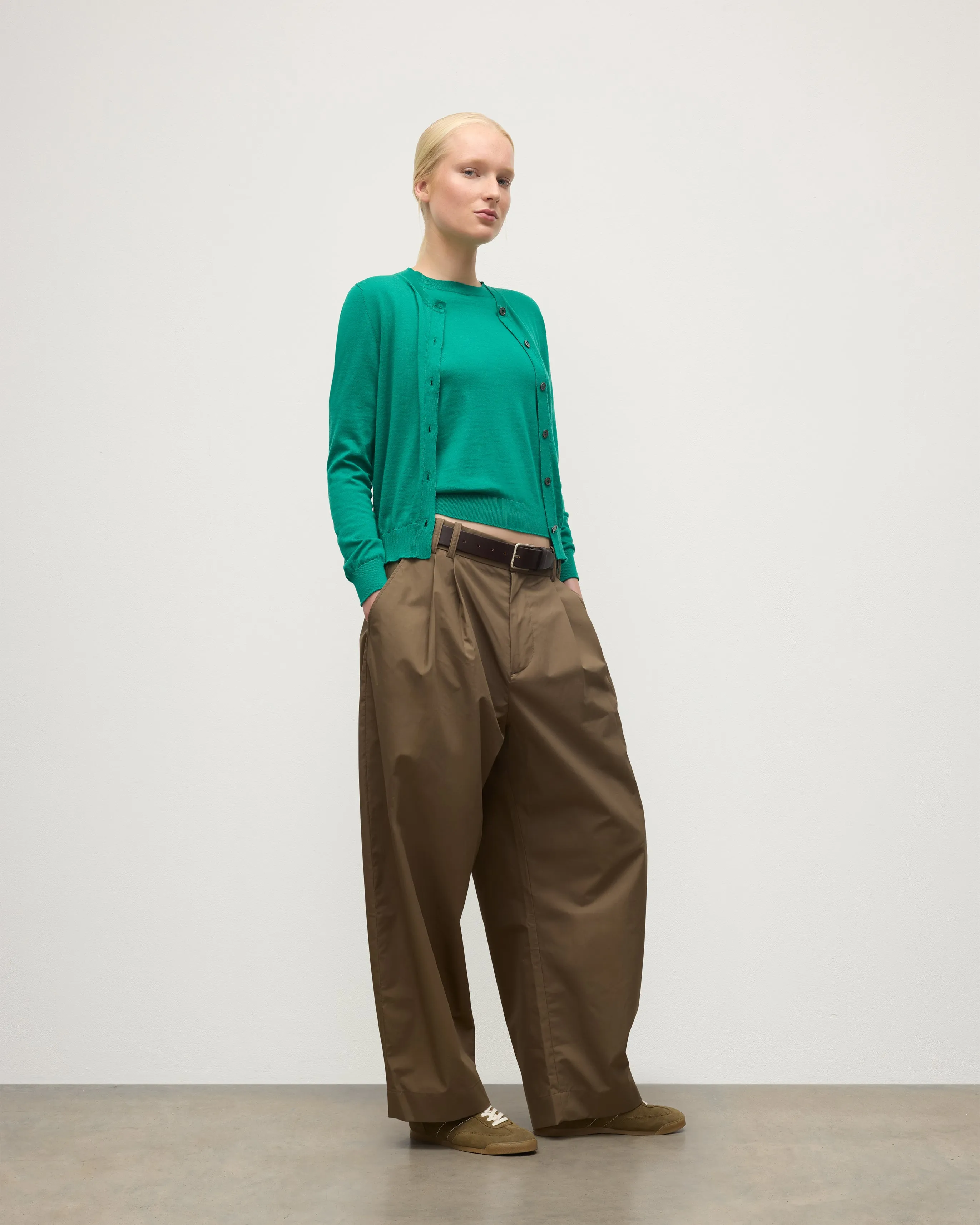 Honor Bright Green Superfine Cashmere Cardigan sold by Johnstons of Elgin product image thumbnail 4