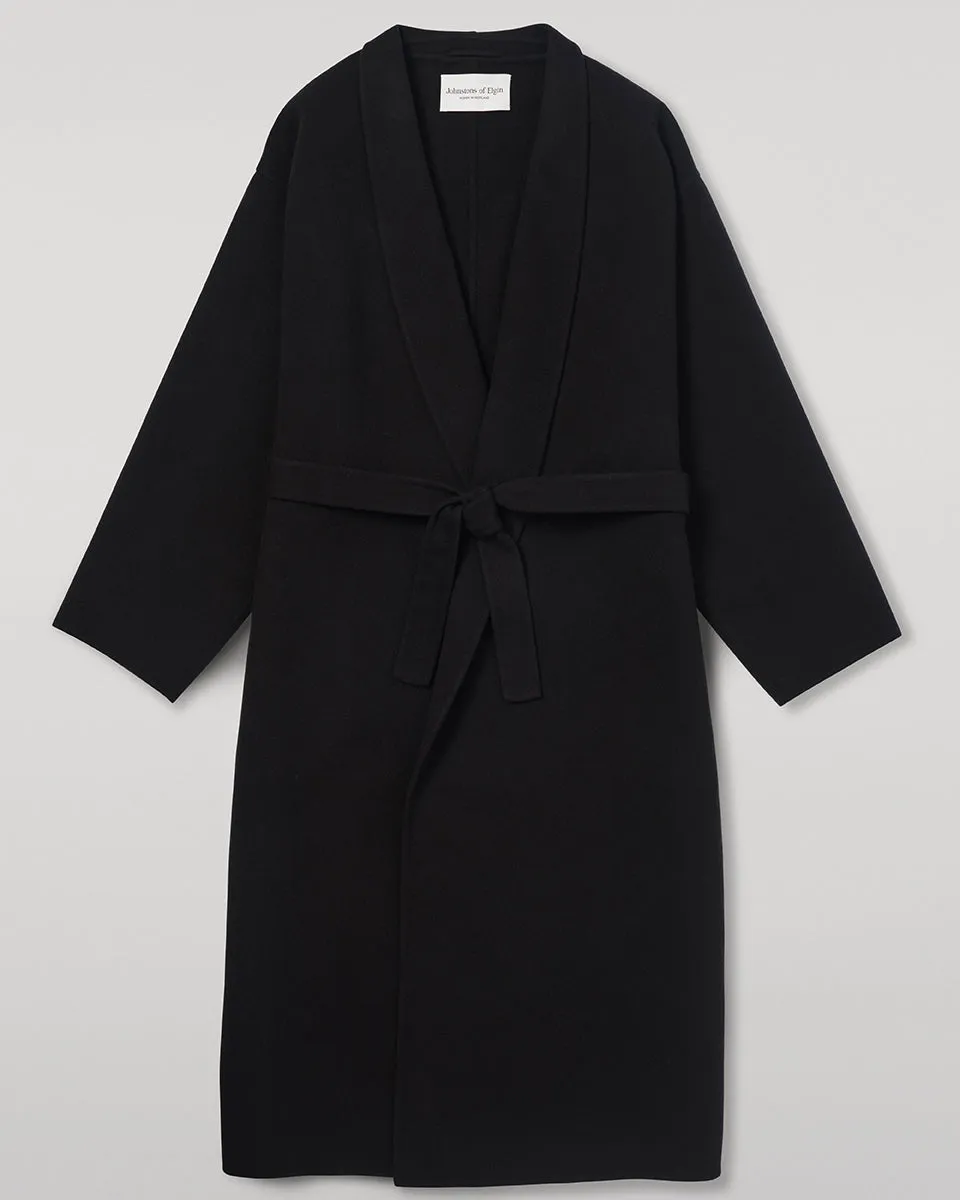 Black Cashmere Wrap Coat sold by Johnstons of Elgin product image thumbnail 2